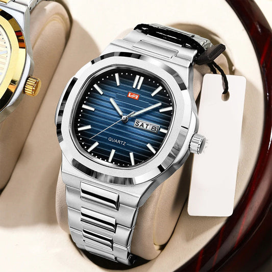 Power Brand Stainless Steel Waterproof Quartz Watch