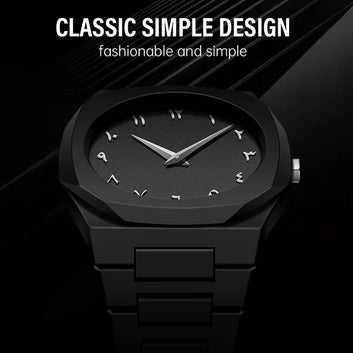 Black Arabic Aura Watch Arabic fiber chain unisex Butterfly Clasp