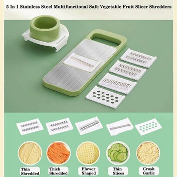 5 In 1 Vegetable Stainless Steel Slicer Cutter